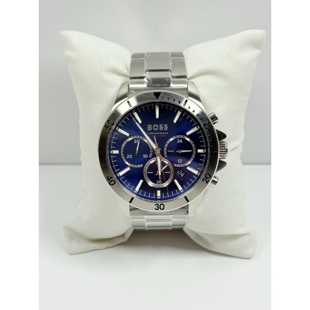 Hugo Boss Troper 1514069 Chronograph Blue Dial Stainless Steel Men’s Watch